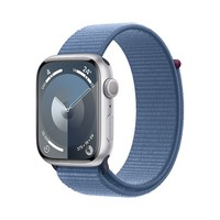 Apple/苹果 Watch Series 9 智能手表GPS款45毫米银色铝金属表壳 凛蓝色回环式运动表带 MR9F3CH/A