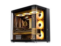 乔思伯（JONSBO）TK-2黑色 双曲面海景房ATX机箱(铝合金外壳/双360冷排/9风扇位/Type-c Gen2 10Gbps+)