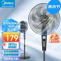 美的(Midea)电风扇家用风扇落地扇立式轻音7叶远距强风电扇空气循环扇定时飓风宿舍节能降温黑色机械款 【风速309m/min】行业TOP SAF35MA
