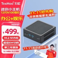 天虹TexHoo  QN10-SE 迷你主机 英特尔12代N100商用办公NUC软路由mini台式小电脑整机 N100【DDR4内存+带WiFi5+千兆单网口】 准系统（无内存硬盘）