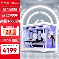 微星MSI i5 12400F/40系独立显卡 设计师游戏台式组装电脑主机 DIY电竞组装机 配置二：i5 12400F+微星4060白色版