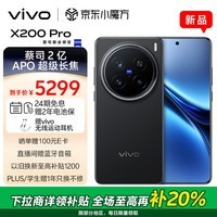 vivo X200 Pro 12GB+256GB 辰夜黑 蔡司2亿APO超级长焦 蓝晶×天玑9400 6000mAh蓝海电池 拍照 AI 手机