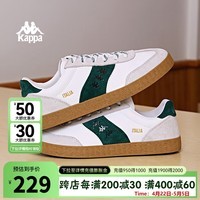 KAPPA卡帕背靠背女鞋复古德训鞋女2025春季新款轻便休闲鞋子低帮板鞋女 韩国白/玻璃绿 42