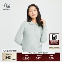 KOLON SPORT/可隆POLO衫 女子户外休闲衣针织弹力运动长袖打底长袖 薄荷绿MT 165/M