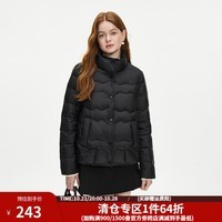 范思蓝恩短款轻薄羽绒服女秋冬2024新款简约时尚绗缝外套14099 极地黑 XS