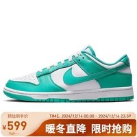 耐克NIKE板鞋男缓震透气DUNK LOW RETRO运动鞋DV0833-101白绿42.5