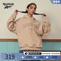 Reebok锐步官方冬男女同款针织连帽套头衫卫衣 浅卡其 M