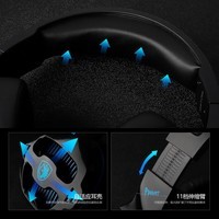 赛德斯（SADES）游戏耳机头戴式 电竞游戏音乐有线耳麦降噪麦克风 立体音效SA726黑蓝