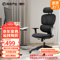 网易严选半佛推荐 小蛮腰双背人体工学椅转椅 办公椅电脑椅 【升级】小蛮腰S5 黑色无搁脚