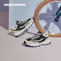 斯凯奇（Skechers）熊猫鞋丨男女同款老爹鞋网面透气撞色复古潮流增高 男款-8790138-BKGD 坚果可可 42