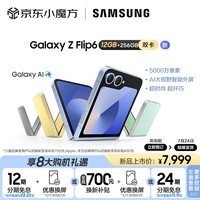 三星Samsung Galaxy Z Flip6 AI手机 折叠屏手机 披荆斩棘哥哥同款 智能外屏 双卡 12GB+256GB 夏沫蓝