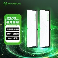 铭瑄(MAXSUN) 32GB(16GBX2)套装 DDR4 3200 台式机内存条 W4白猎鹰系列马甲条