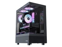 Thermaltake（Tt）钢影 透S mini 海景房机箱 电脑主机 黑色（ATX主板/支持240水冷/270°全景/双面快拆）