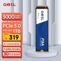 GEIL金邦 1TB SSD固态硬盘 M.2接口PCIe 3.0（NVMe协议）台式机笔记本硬盘  高速3000MB/S P3A系列