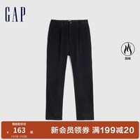 Gap男装秋冬款时尚宽松灯芯绒直筒裤休闲裤745026复古长裤 黑色 29/30