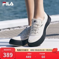 斐乐（FILA）官方女鞋水母鞋帆布鞋2024夏新款时尚复古休闲鞋 豆腐白-TA 37.5