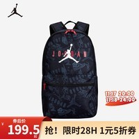 NIKE JORDAN 耐克AJ双肩背包大容量带笔记本保护套大学生书包 正黑色/红 8/20(49x29x16cm)