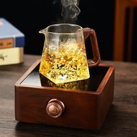 牧禾玻璃公道杯茶漏一体套装耐高温公杯过滤分茶器杯高档功夫茶具茶海 竖把-观山公道杯+玻璃观山茶漏