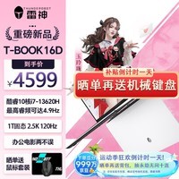 雷神（ThundeRobot）T-Book16D/pro14 高性能商务办公全能本轻薄高端骨灰玩家级游戏编程剪辑AI设计师工作站笔记本电脑 【升配】标压i7|16G|2.5K屏|1T