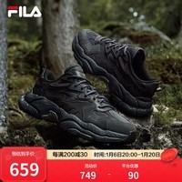 斐乐（FILA）蕨草鞋FERN女鞋运动鞋新款户外老爹鞋休闲鞋厚底 阴影灰/黑-DB 37.5