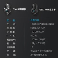 罗技（G）G502 HERO主宰者 有线游戏鼠标电竞RGB 吃鸡宏编程机械可配重HERO引擎大手送男友 G502 HERO 主宰者+鼠标垫+鼠标包