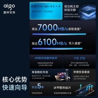 爱国者（aigo）1TB SSD固态硬盘 M.2接口(NVMe协议PCIe4*4）P7000E 读速7000MB/s 适配黑神话悟空PS5台式机