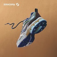 SAUCONY索康尼GRID FUSION蛇年新年款复古休闲鞋 情侣款通勤轻运动跑步鞋 S79063-8-米棕绿 40 7=内长25.0cm