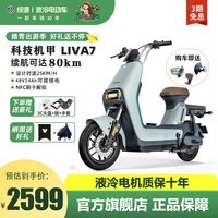 绿源（Luyuan）电动车LIVA7豪华版新国标48V24Ah可提锂电轻便代步电动自行车 焕彩藏青-