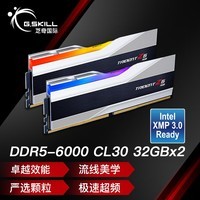 芝奇（G.SKILL）64GB(32Gx2)套装 DDR5 6000频率 台式机内存条-幻锋戟RGB灯条(科技银)/C30