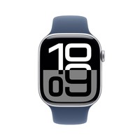 Apple/苹果 Watch Series 10 智能手表GPS款46毫米银色铝金属表壳丹宁色运动型表带S/M MX203CH/B