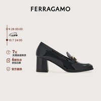 菲拉格慕（Ferragamo）女士黑色Gancini高跟乐福鞋 0769316_1D _ 70/37.5 礼物送女友