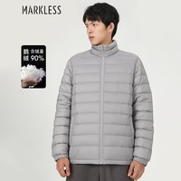 MARKLESS羽绒服男23年冬季90鹅绒防波水外套男士保暖 YRB3305M-2 灰色 XL