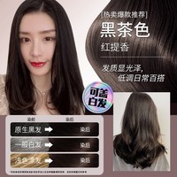韩金靓易梳彩染发剂植物自己在家染天然不刺激男女士老人染头膏染发梳 黑茶色180ml【可盖白发】