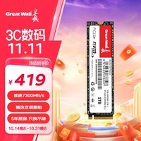 长城（Great Wall）1TB SSD固态硬盘 M.2接口(NVMe协议) PCIe4.0x4 读速高达7100MB/s GW7000系列