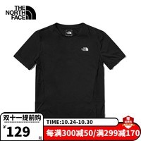 北面（The North Face）短袖男款2023春季新款户外运动休闲上衣舒适透汽半袖T恤 JK3/黑色 S