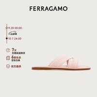 菲拉格慕（Ferragamo）女士淡粉红色标识装饰便鞋 0769517_1C _ 60/36.5 礼物送女友