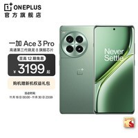 一加 Ace 3 Pro 第三代骁龙 8 旗舰芯片 6100mAh 冰川电池 1.5K 东方屏 OPPO AI手机 绿野素青 12GB+256GB 官方标配