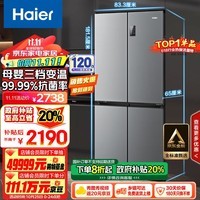 海尔（Haier）465升十字对开四开门电冰箱家用风冷无霜一级能效变频超薄超大容量国补政府补贴BCD-465WGHTDE9S9