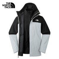 The North Face北面冲锋衣男户外保暖抓绒内胆三合一冲锋外套89ZP 灰色/C3F XXL