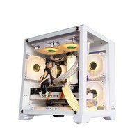  玩嘉孤勇者MINI雪白色电脑机箱台式机MATX海景房支持240一体水冷全侧透ITX桌面散热器157MM