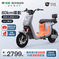 绿源（Luyuan）电动车48V24A新国标电动自行车锂电通勤代步车 液冷电机   K5 魅影灰