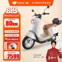 五星钻豹电动摩托车 72V20AH天能电池电瓶车1200W电机长续航电动车G5 极致银/奶油橙