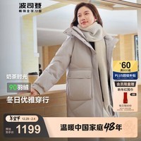 波司登（BOSIDENG）24年冬季运动户外90绒羽绒服女款连帽宽松加厚保暖外套B40145252 格雷灰8A21【店长推荐】 2XL 180/100A 体重约150-170斤