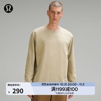 lululemon丨Heavyweight 男士高克重棉质针织长袖 T 恤
 LM3FBTS 指南针卡其色 XS