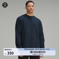 lululemon丨Heavyweight 男士高克重棉质针织长袖 T 恤
 LM3FBTS 海军蓝 XS