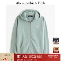 ABERCROMBIE & FITCH男装女装情侣 经典小麋鹿拉链毛圈布连帽卫衣 KI122-4090 浅绿色 M (180/100A)