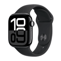 Apple/苹果 Watch Series 10 智能手表GPS款42毫米亮黑色铝金属表壳黑色运动型表带M/L MX1P3CH/B