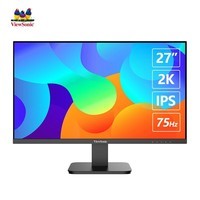 优派（ViewSonic） 27英寸2K高清显示器 三边微边 IPS技术 75Hz HDR 家用办公 【全国4仓发货】VA2702-2K-HD  不闪屏滤蓝光