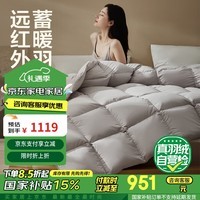 网易严选50%鹅绒被羽绒被子A类静音抗菌 加厚冬被1000g填充 1.5米床