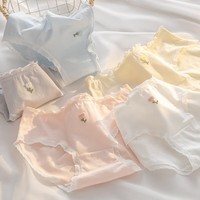 诗莉奥（SHILIAO）4条装女士内裤女A类纯棉底裆少女三角内裤女无痕中腰女 郁金香 混色 4条 L 【适合80-105斤】